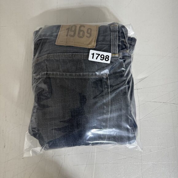 Gap Jeans 1969 Mens 33x30 Gray Low Straight American Grunge Goth Emo Dark Denim - Picture 11 of 11